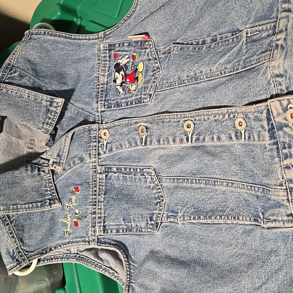 Vintage Mickey Unlimited Feelin Fine Denim Vest Embroidered Large - Picture 16 of 16